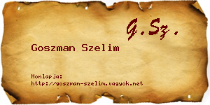 Goszman Szelim névjegykártya